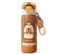 da viaggio in acciaio capybara, acciaio resistente alla ruggine con coperchio di paglia, stile adorabile divertente, design portatile leggero, contenitore per bevande di qualità superiore