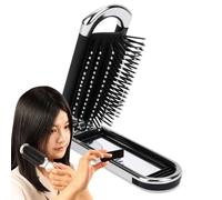da viaggio per donna - per capelli tascabile pieghevole, specchio dal design, da massaggio districante con setole morbide | Specchio utile per ragazze e donne, v