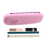 da viaggio per pennelli da trucco, borsa da viaggio per pennelli da trucco, borsa multiuso in silicone, morbida salvaspazio, piccola per cosmetici per ombretto, Lavanda,