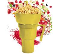 da viaggio per snack e bevande, contenitore per bevande combinato a prova di perdite, portatile riutilizzabile con manico, grande capacità di 907,2 g, per cinema, stadio, picnic