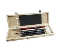 Da Vinci 5279 Series - Set di pennelli per acquerello, legno, marrone, nero/rosso, 30 x 30 x 30 cm