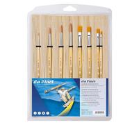 DA VINCI JUNIOR SET 8 PENNELLI TONDI/PIATTI IN CUSTODIA DI BAMBOO KIT BELLE ARTI