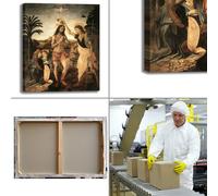 da Vinci battesimo di Cristo quadro stampa tela dipinto telaio arredo casa