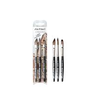da Vinci, CASANEO, set di pennelli ad acquerello XS, fibre sintetiche, pennelli artistici, pittura ad acquerello, colori acrilici liquidi, Made in Germany, set misura 0