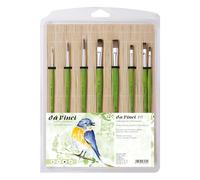 Da Vinci - Pennello per hobby e scuola, con manico corto, colore: Verde