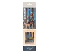 da Vinci, MINIATURE MAESTRO Manico corto, set di pennelli per dettagli 76, pelo di martora rossa Kolinsky, piccole superfici, acrilico, olio, acquerello e guazzo, Made in Germany, punta, misura 0