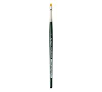 da Vinci, NOVA con manico corto, One-STROKE, fibre sintetiche color oro, acrilico, olio, acquerello, tempera, per vetro, tela e carta, manico verde lucido, vegano, Made in Germany, piatto, misura 2