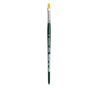 da Vinci, NOVA manico corto, pennello per hobby, fibre sintetiche color oro, acrilico, acquerello e olio, per vetro, carta e tela, manici lucidati verdi, vegano, Made in Germany, piatto, misura 6