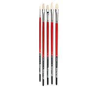 da Vinci Oil & Acrylic Series 4240 Maestro 2 - Set di pennelli per olio, setole di maiale con manico rosso, 5 pennelli (serie 5023, 5123, 5423, 5923, 5723)