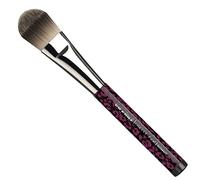 da Vinci, PRETTY PINK, pennello per fondotinta piatto, fibre sintetiche vegane, fondotinta liquido e cremoso, finitura uniforme, manico in legno laccato, ghiere argentate, design leopardato rosa