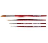 Da Vinci Series 5580 Cosmotop - Set di 4 pennelli ad acquerello sintetici, n. 0, 2, 6, 12, Made in Germany