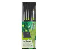 da Vinci, SET SETOLE SINTETICHE FIT con custodia in cotone, serie 4069, corte, acrilico, olio, per ceramica, carta, hobby e scuola, Made in Germany, misura 0, 4, 6, 4, 8