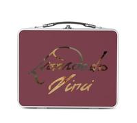 Da Vinci Signature Pittore Famoso Artista Rinascimento Disegno Architettura Scultura - Scatola da gustare in alluminio ciotola rigida in stile retrò stampata in