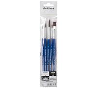 Da Vinci Student Series 3504 Forte Student - Set di 5 pennelli - Sintetico forte con manici blu - Robusto e resistente per tutti i media