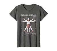 da Vinci Vitruvian Chef Funny Cook Restaurant Kitchen Worker Maglietta, Donna, Asfalto, S