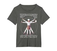 da Vinci Vitruvian Chef Funny Cook Restaurant Kitchen Worker Maglietta, Donna Plus-Size, Asfalto, 6X