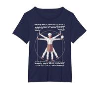 da Vinci Vitruvian Chef Funny Cook Restaurant Kitchen Worker Maglietta, Donna Plus-Size, Navy, 1X