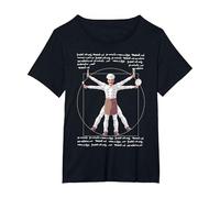 da Vinci Vitruvian Chef Funny Cook Restaurant Kitchen Worker Maglietta, Donna Plus-Size, Nero, 5X
