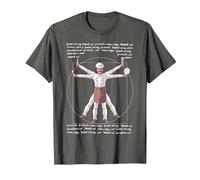 da Vinci Vitruvian Chef Funny Cook Restaurant Kitchen Worker Maglietta, Uomo, Asfalto, XXL