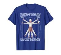 da Vinci Vitruvian Chef Funny Cook Restaurant Kitchen Worker Maglietta, Uomo, Blu Reale, S