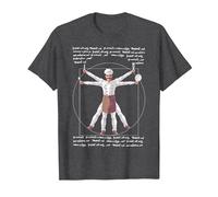da Vinci Vitruvian Chef Funny Cook Restaurant Kitchen Worker Maglietta, Uomo, Grigio Scuro, S