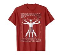 da Vinci Vitruvian Chef Funny Cook Restaurant Kitchen Worker Maglietta, Uomo, Mirtillo Rosso, L