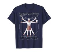 da Vinci Vitruvian Chef Funny Cook Restaurant Kitchen Worker Maglietta, Uomo, Navy, M