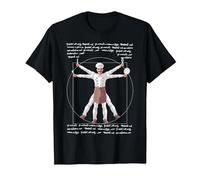 da Vinci Vitruvian Chef Funny Cook Restaurant Kitchen Worker Maglietta, Uomo, Nero, S