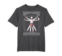 da Vinci Vitruvian Chef Funny Cook Restaurant Kitchen Worker Maglietta, Uomo Taglie Grandi, Grigio Scuro, 5X Tall