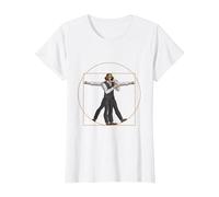 da Vinci Vitruvian Man Bartender Barman Maglietta, Donna, Bianco, XXL