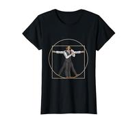 da Vinci Vitruvian Man Bartender Barman Maglietta, Donna, Nero, XL