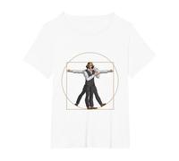 da Vinci Vitruvian Man Bartender Barman Maglietta, Donna Plus-Size, Bianco, 5X