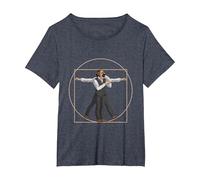 da Vinci Vitruvian Man Bartender Barman Maglietta, Donna Plus-Size, Pervinca, 1X