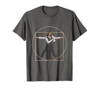 da Vinci Vitruvian Man Bartender Barman Maglietta, Uomo, Asfalto, M