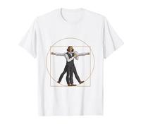 da Vinci Vitruvian Man Bartender Barman Maglietta, Uomo, Bianco, 4XL