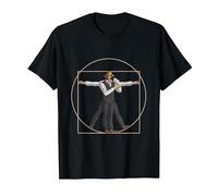Da Vinci Vitruvian Man Bartender Barman Maglietta, Uomo, Nero, L