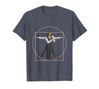 da Vinci Vitruvian Man Bartender Barman Maglietta, Uomo, Pervinca, 4XL