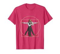 da Vinci Vitruvian Man Bartender Barman Maglietta, Uomo, Rosso mélange, 3XL