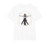 da Vinci Vitruvian Man Bartender Barman Maglietta, Uomo Taglie Grandi, Bianco, 4X Tall