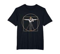 da Vinci Vitruvian Man Bartender Barman Maglietta, Uomo Taglie Grandi, Nero, 3X Tall