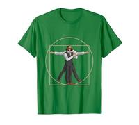 da Vinci Vitruvian Man Bartender Barman Maglietta, Uomo, Verde Mela, XL