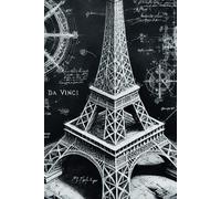 Da Vinci's sketch-like illustrations Notebook Cover: 6x9-Inch Notebook with Classic College Ruled Lines - 160 Pages: Sketch collection: Eiffel Tower