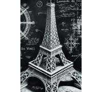 Da Vinci's sketch-like illustrations Notebook Cover: 6x9-Inch Notebook with Classic College Ruled Lines - 160 Pages: Sketch collection: Eiffel Tower