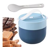 da zuppa portatile, 600 ml, in acciaio, adatta per microonde, coperchio e cucchiaio incluso, impermeabile, ideale per pasti caldi, lavoro, scuola, picnic, campeggio, voy