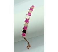 da49€ NUOVO BRACCIALE MODA ARGENTO ROSATO 925 STELLE DONNA RAGAZZA SEMIRIGIDO