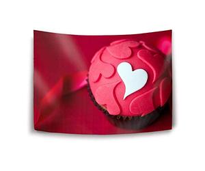 Daawqee Arazzi Tapestry Large Size Tapestry Wall Hanging Dorm Decor Red Cake Hearts Pink Cupcake Tapestry Bedding Hippie Wall Hanging Bed Cover Picnic Blanket Curtain