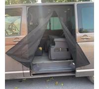 Daaxing Zanzariera per porta scorrevole per furgone, zanzariera nera con cerniera, adatta per portellone laterale di roulotte, camper (L 162 x 150 cm)