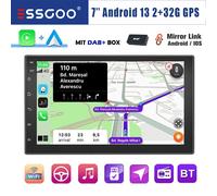 DAB+ 7'' 2 DIN Autoradio Android 13 2+32G Carplay Bluetooth GPS Nav USB RDS WiFi