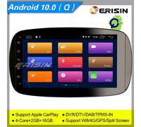 DAB+ Android 10 GPS Autoradio Mercedes Benz Smart DSP CarPlay 4G SWC TPMS DVB-T2