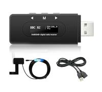 DAB/DAB+ Adattatore Universale per Autoradio - Hodozzy Ricevitore Radio Digitale Dongle USB 2.0 con Antenna Attiva, DAB+ Antenna Ricevitore, Trasmettitore D-AB Funzione Line-Out per MP5 MP3 Autoradio